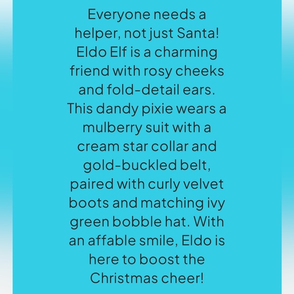 Jellycat Eldo Elf Holiday Plush🆕 - Picture 2 of 9